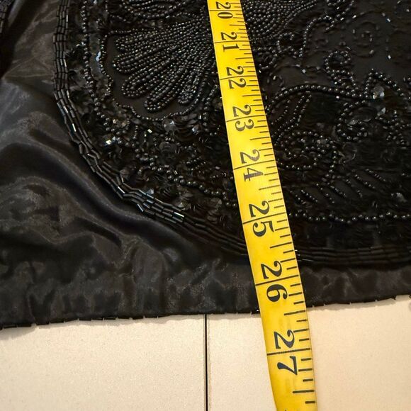 Vintage Niteline Della Roufogali Black Silk Beaded Evening Jacket Size S - Picture 12 of 16